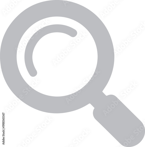 Magnifying glass icon represents the process of searching for information or conducting a detailed examination of digital data sets.