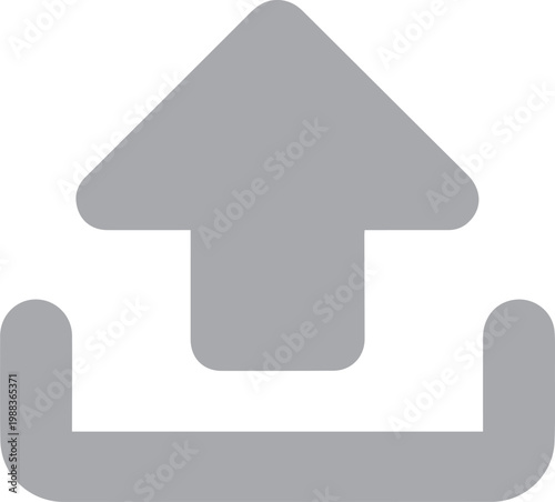 Upload icon provides a clear navigational symbol for transferring digital files to remote servers.