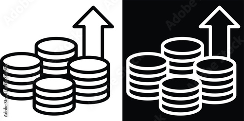 profit Two-tone version in black and white background