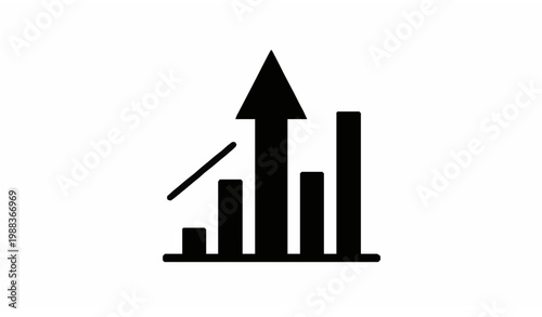 Minimal Growth Chart Arrow Dashboard UI Icon Vector Illustration