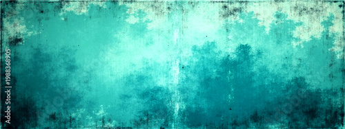 Vector Textured, abstract teal and turquoise background with a grunge aesthetic, evoking a sense of weathered charm and artistic expression.