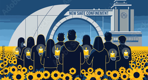 People Holding Lit Candles.