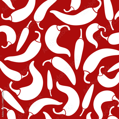 Chili pepper pattern background set. Collection icon pepper. Vector