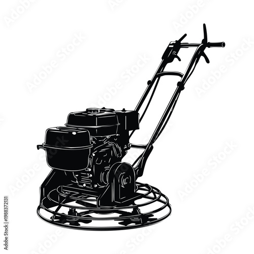 Concrete power trowel bundle finishing machine silhouette collection.
