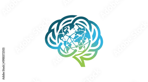 Artistic depiction of the human brain with intricate details and design.