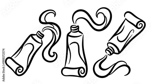 Artistic Paint Tubes with Flowing Paint for Creative Projects.