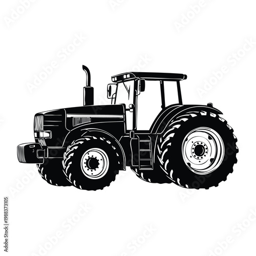 Farm tractor silhouette set bundle for agriculture and farming design.