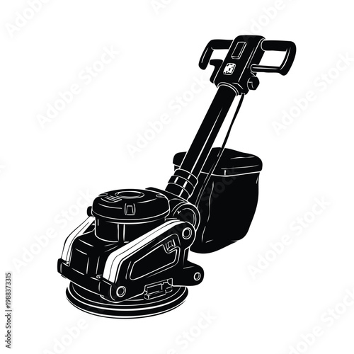 Floor buffer silhouette industrial machine bundle cleaning set bundle.