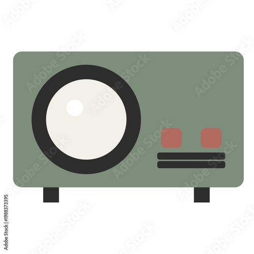 Retro Projector Illustration for Presentation