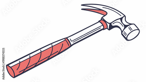 Claw hammer tool construction graphic with construction carpentry maintenance