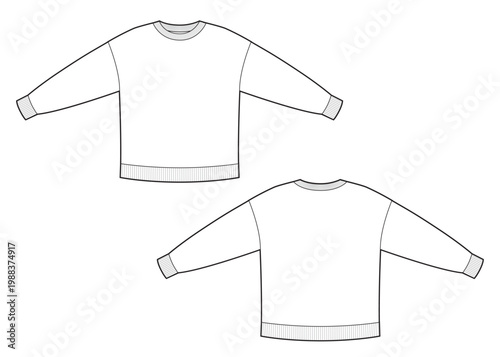 Long sleeve sweater flat sketch unisex