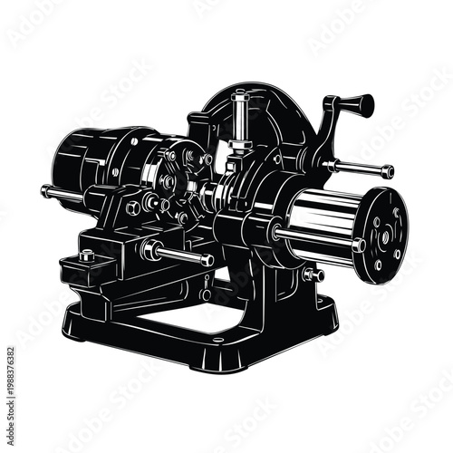 Industrial machine silhouette set bundle isolated on white background vintage.