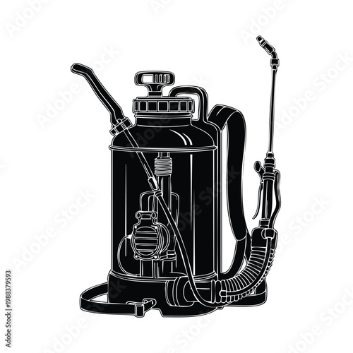 Manual backpack sprayer bundle silhouette for garden pest control use.