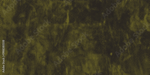 Yellow and Black Halftone Grunge Texture Background with Distressed Dot Pattern. Vector Illustration