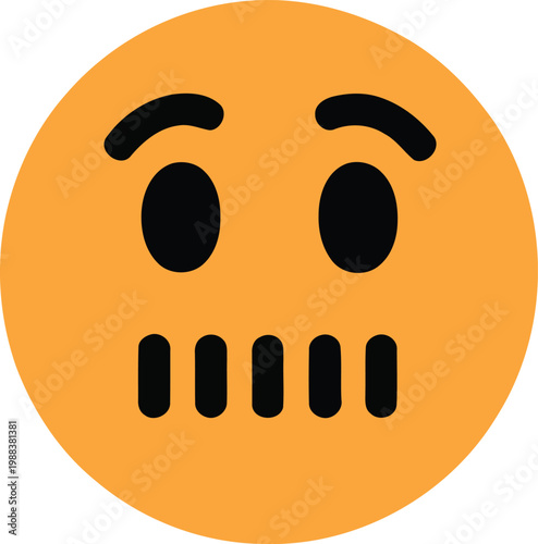 A cheerful cartoon character with a wide smile and simple facial features isolated on white background, Vector, illustration