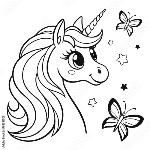 "Starlit Unicorn with Gentle Companions"