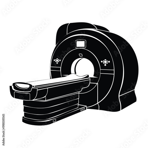 Mri scanner magnetic resonance imaging silhouette bundle medical set.