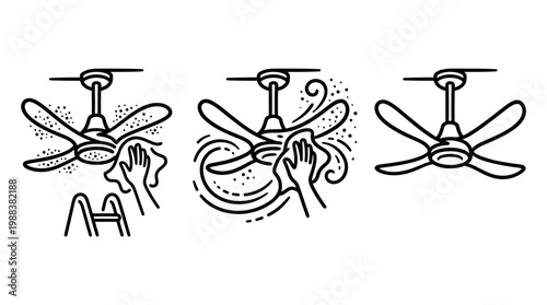 Cleaning a Ceiling Fan - Step-by-Step Guide for Dust Removal.