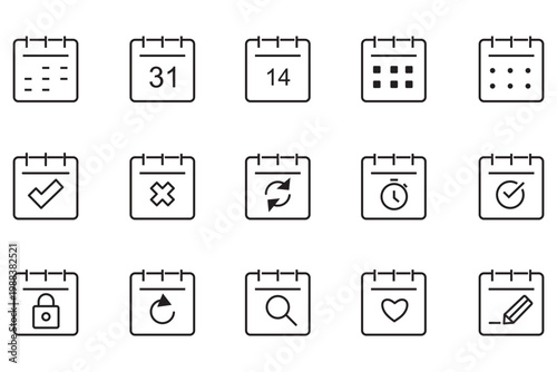 Callendar vector icon. Calendar notification icon. Business plan schedule. Line style Icon. Flat icon. Vector Icon.