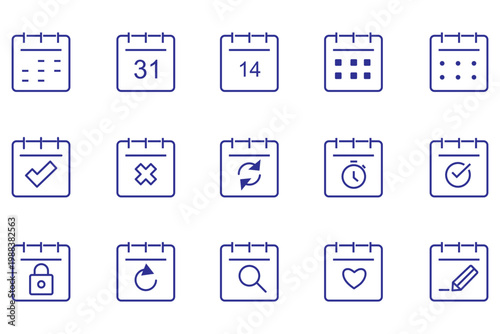 Callendar vector icon. Calendar notification icon. Business plan schedule. Line style Icon. Flat icon. Vector Icon.