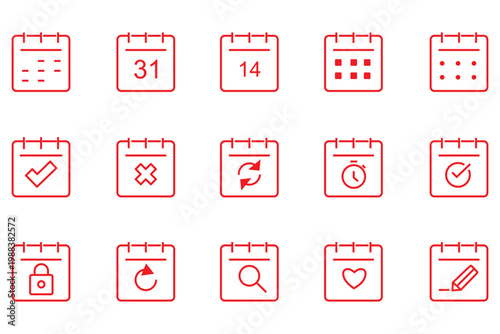 Callendar vector icon. Calendar notification icon. Business plan schedule. Line style Icon. Flat icon. Vector Icon.