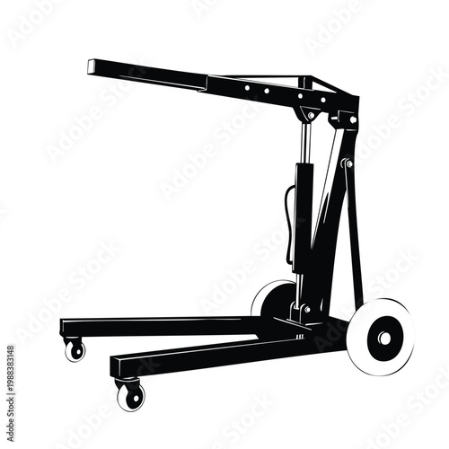 Professional hydraulic engine hoist crane silhouette bundle design.