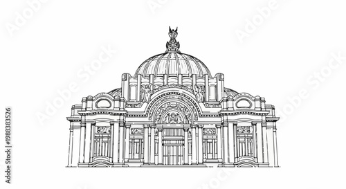 Ornate neoclassical building with a large dome and intricate facade details