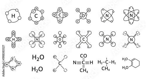 Collection of chemical molecular structures and formulas.