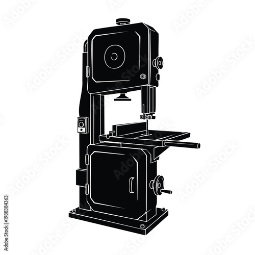 Silhouette band saw on white background vector bundle.