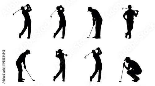 Collection of Golf Swing Silhouette Positions
