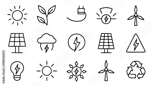 A white outline icon of a wind turbine stands on a black background.