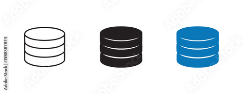 Database Storage Server Vector Icon Set