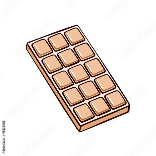 Illustration of a Milk Chocolate Bar with Squares