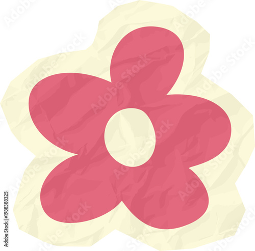 Flower Sticker Paper Cutout Illustration