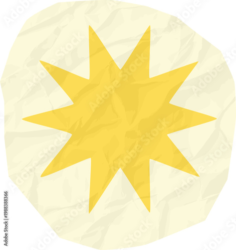 Starburst Sticker Paper Cutout Illustration