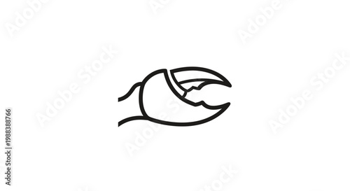 Minimalist Crab Claw Icon Line Art