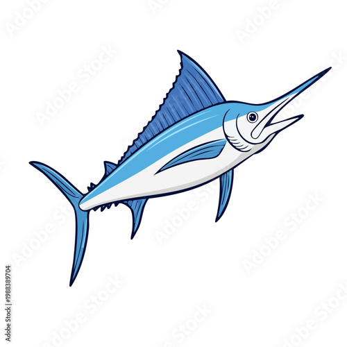 Vibrant Blue Marlin Leaping from the Ocean Depths