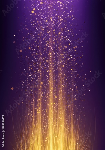 A gentle wash of lavender and gold light creating an abstract, mystical atmosphere. Soft focus and glowing energy particles flow upward, abstract, soft, diffusion