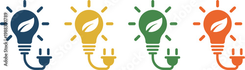 Bioenergy Icon Set Vector Illustration, Colorful Multi Style Collection Representing Sustainable Energy, Renewable Resources, Green Power, Biomass, and Eco Friendly Technology