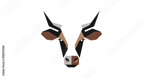 Geometric Cow Head Abstract Icon