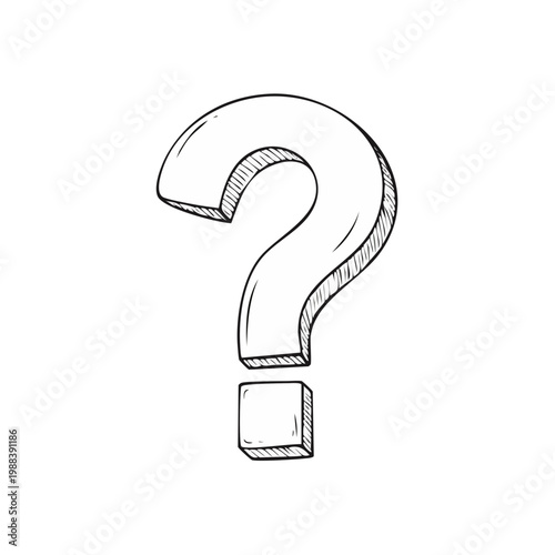 Hand Drawn Question Mark Symbol Illustration symbolizing inquiry and confusion