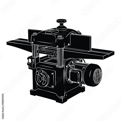 Wood planer silhouette set bundle for professional carpentry machines.