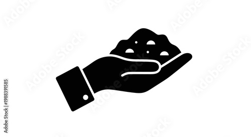 Silhouette of Hand Holding Soil with Seedlings