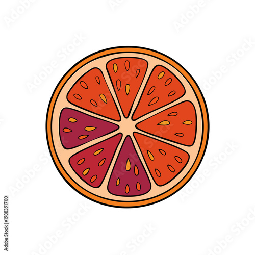 Vibrant cross-section of a ruby red grapefruit revealing juicy segments and textured pulp