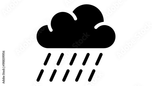 Foto Black rain cloud icon isolated on white background
