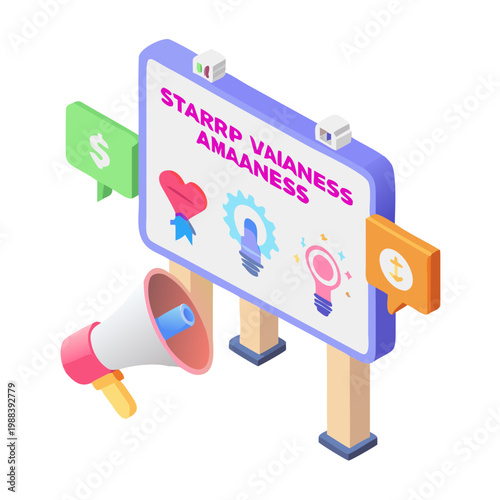 Clay 3D Startup Brand Awareness Campaign Icon