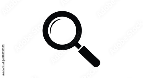 A simple black and white graphic depicts a magnifying glass a tool for close inspection