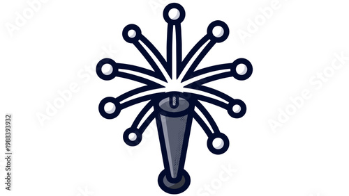 Abstract representation of a sparkler with light effect