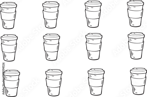 set of coffee icons, such as tea, drinks, cocoa, cup, cafe