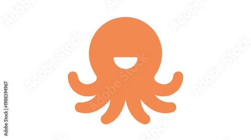 An orange octopus cartoon character graphic.